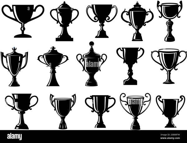 Кубок вектор черно белый