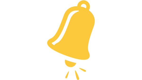 Значок колокольчик желтый
