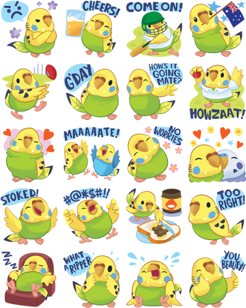 Стикеры с попугаем