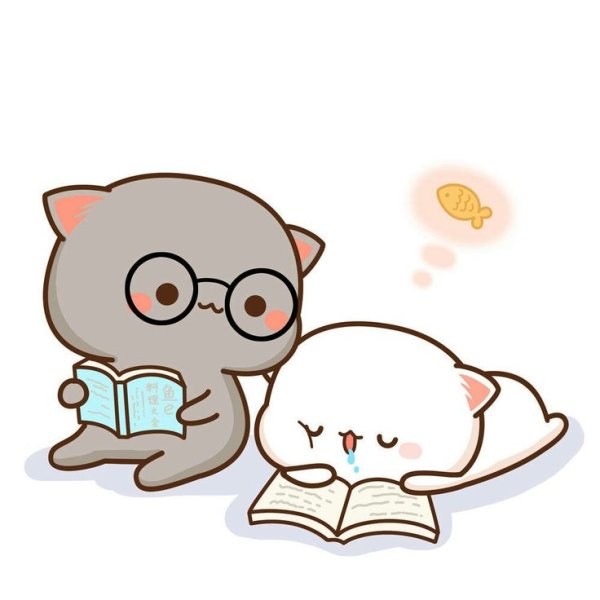 Кавайные котики любовь стикер