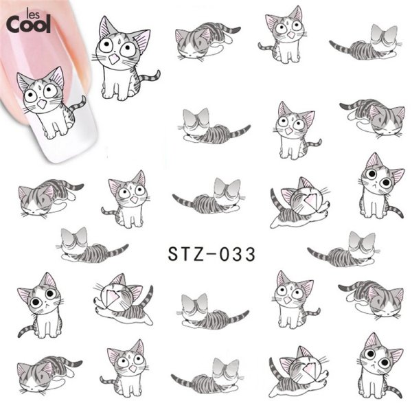 Наклейки чёрно белые котики