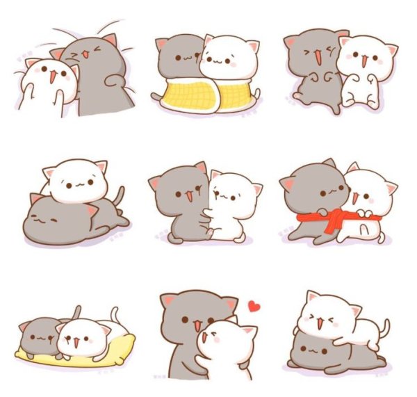 Котенок вектор черно белый