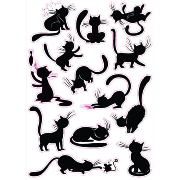 Наклейки милые котики