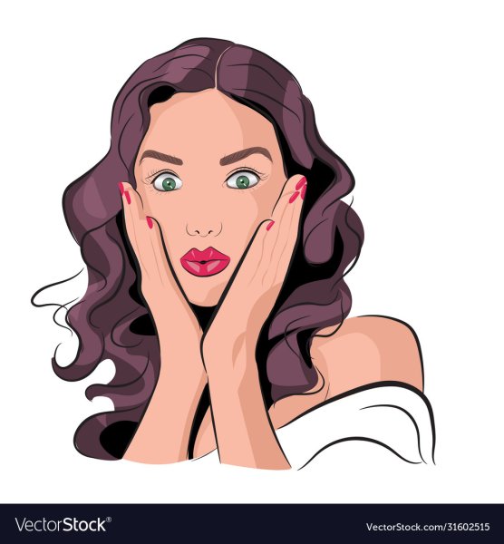 Рисованные девушки удивлены