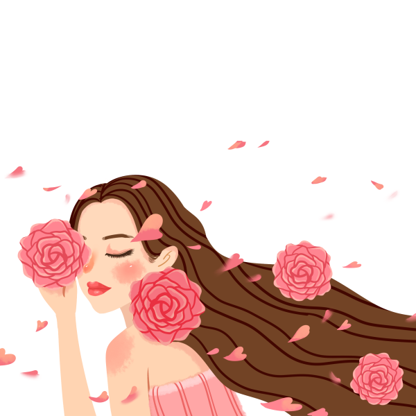 Стикеры девушки с цветами
