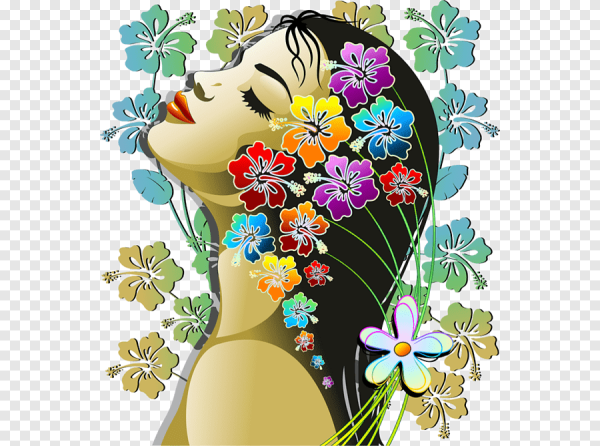 Стикеры девушки с цветами