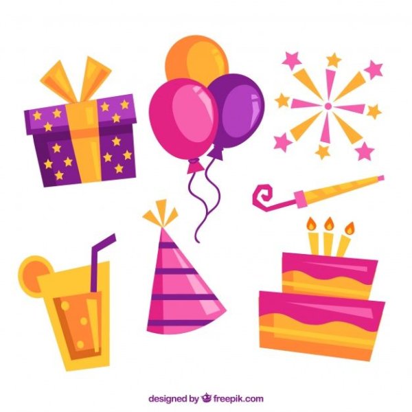 Атрибуты дня рождения вектор