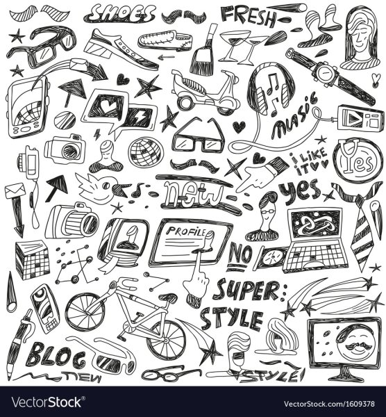 Наклейки в стиле каракули