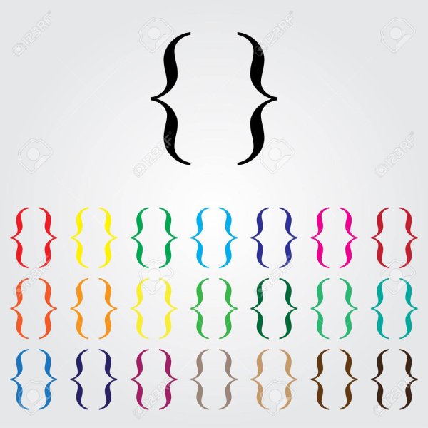 Цветные фигурные скобки