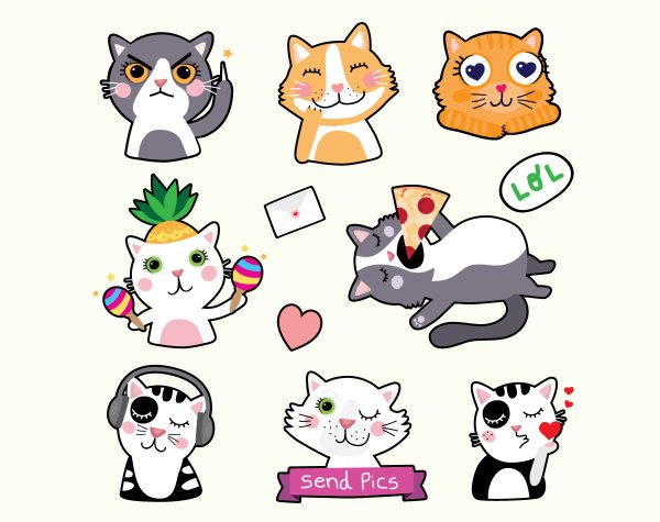 Стикер эмоции кошка