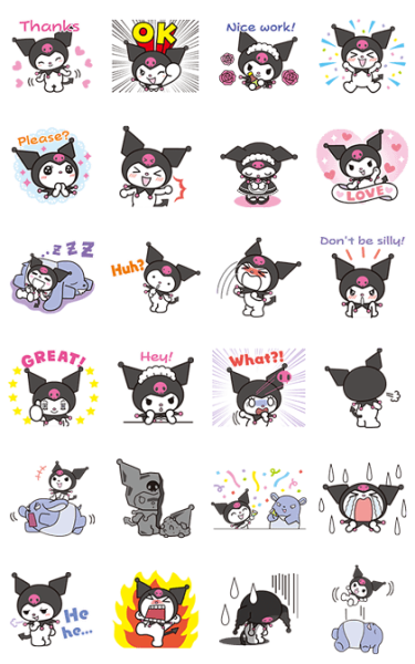 Hello Kitty Kuromi наклейки