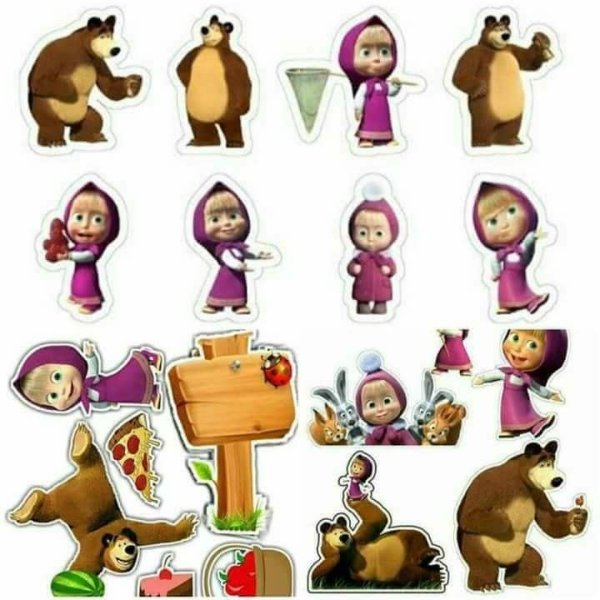 Топеры на торт Маша и медведь