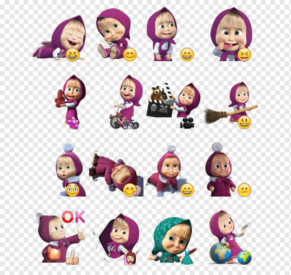 Стикеры Маша и медведь