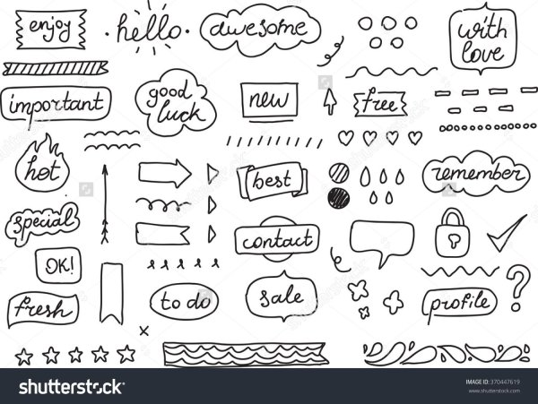 Стикеры для ежедневника черно белые