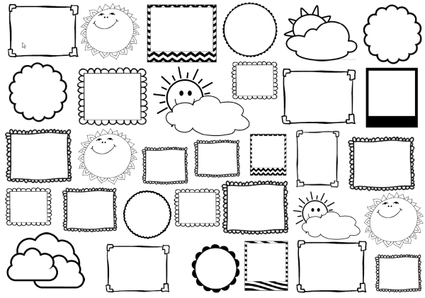 Стикеры для ежедневника черно белые