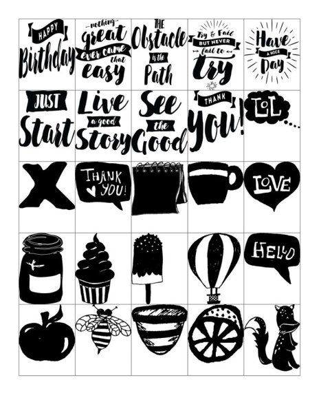 Стикеры для ежедневника черно белые