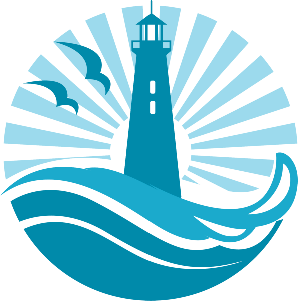 Маяк с волной вектор