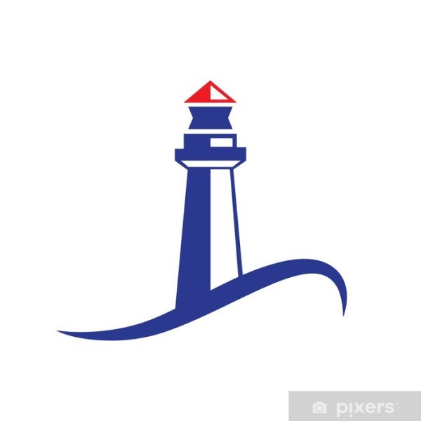 Маяк на белом фоне