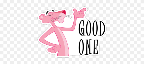 Розовая пантера стикер на прозрачном фоне