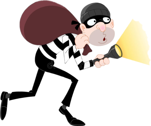 Вор на белом фоне