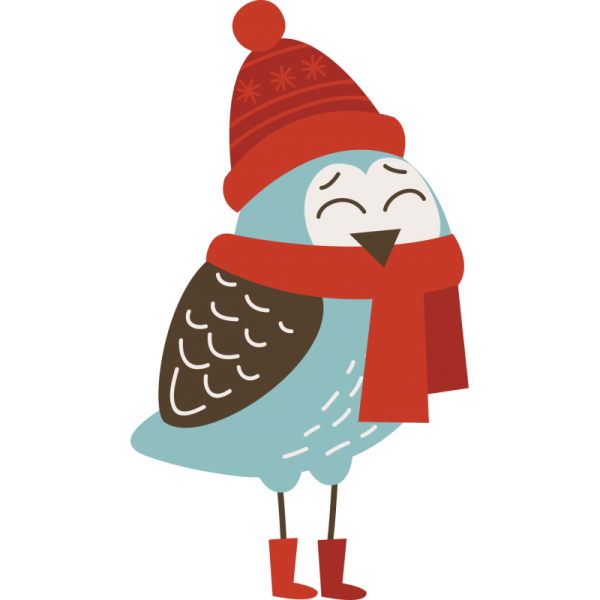 Птички в новогодних шапочках