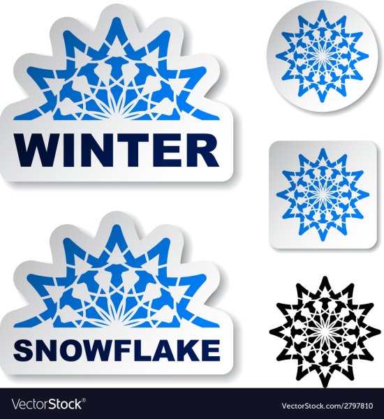 Стикеры зимние снежинки