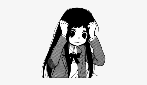 Аниме девушка боится