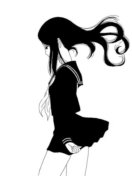 Аниме девочки чёрно белые