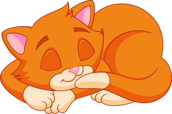 Мультяшная кошка лежит