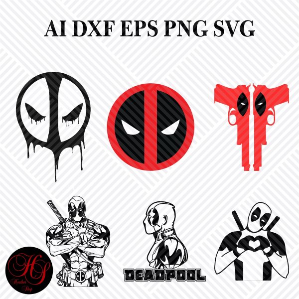 Стикеры Дэдпул мультяшные