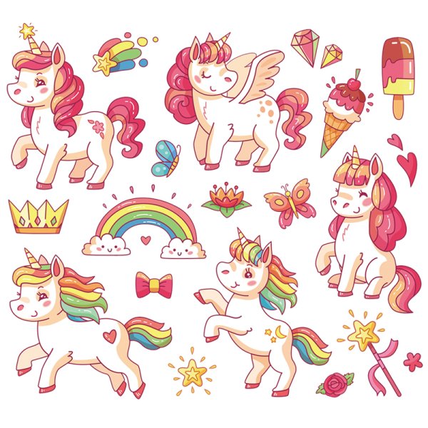 Стикеры для детей Единороги