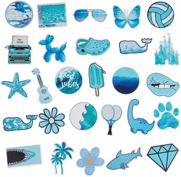 Наклейки голубого цвета