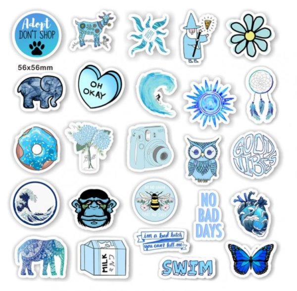 Blue aesthetic наклейки