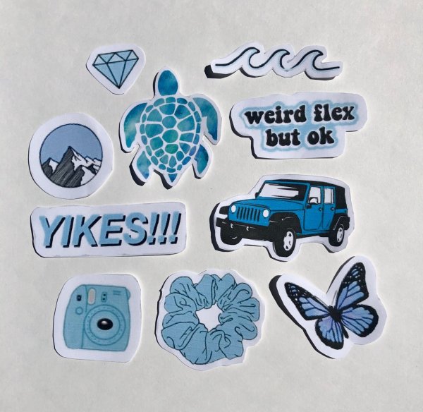 Акция стикер на синем фоне