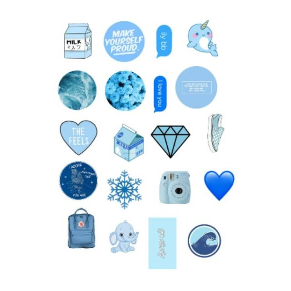 Aesthetic Stickers Blue