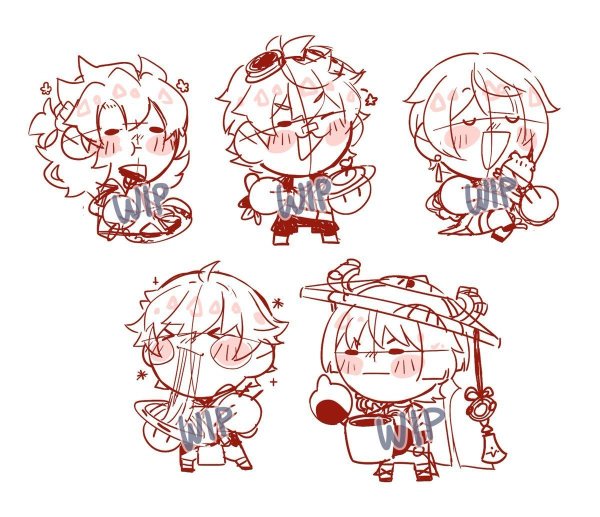 Genshin Impact наклейки