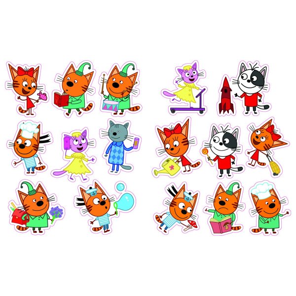 Три кота герои на белом фоне