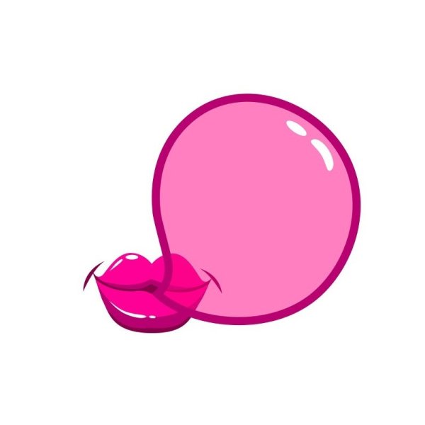 Бабл гам на белом фоне