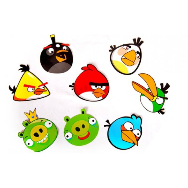 Злые птички наклейки