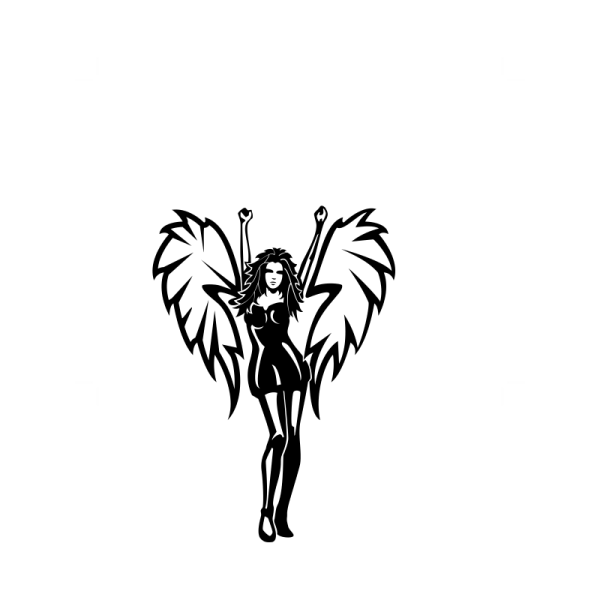Тату силуэт ангела
