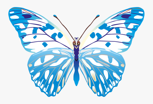 Синие бабочки для печати