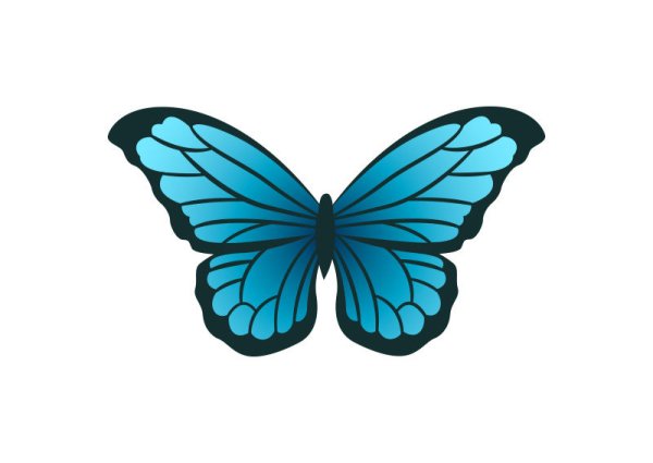 Голубая бабочка стикер