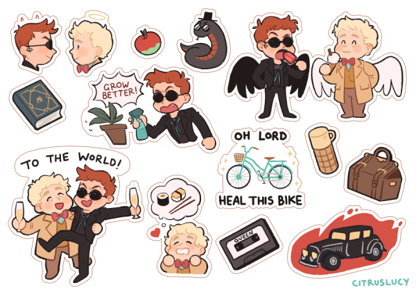 Стикеры good Omens