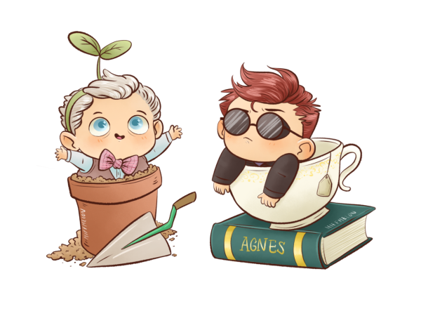 Наклейки good Omens