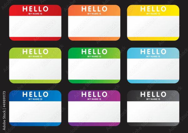 Стикеры hello my name is