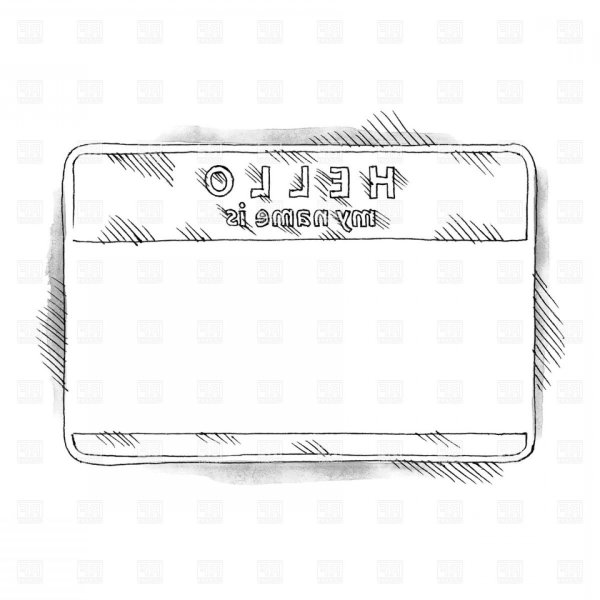 Чёрно белые Стикеры hello my name is