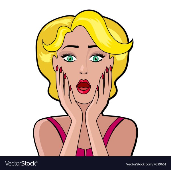 Удивленная женщина мультяшная