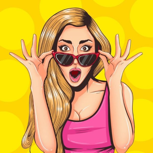 Девушка в шоке поп арт