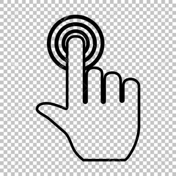 Значок нажатия на кнопку без фона