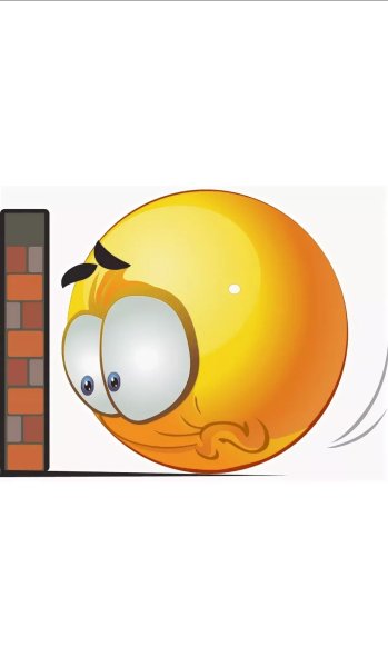 Смайлик бьющийся об стену